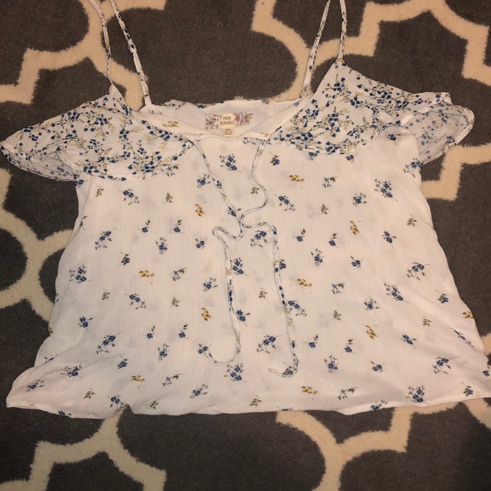 White Floral Cami Top